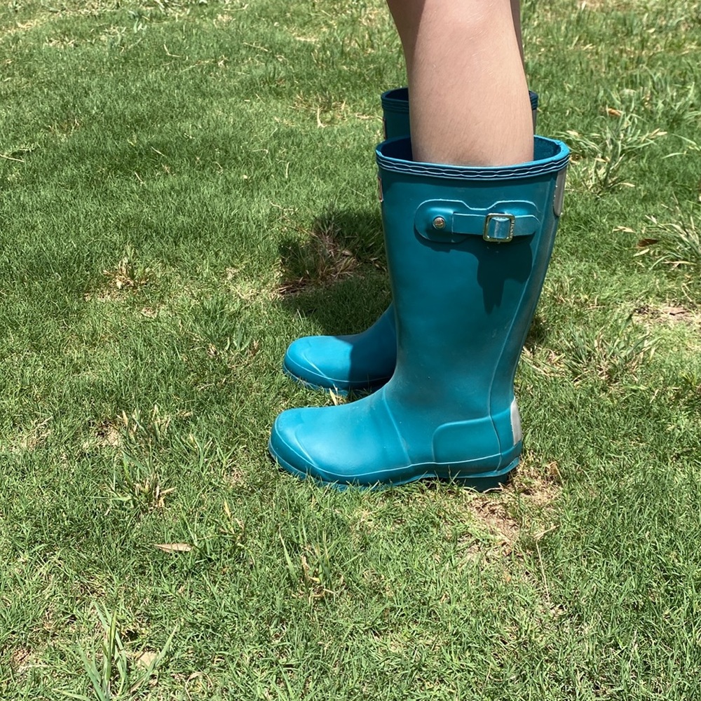 𝅺HUNTER Original Kid’s Tonal Contrast RainBoots Size 2B 3G - Picture 3 of 8